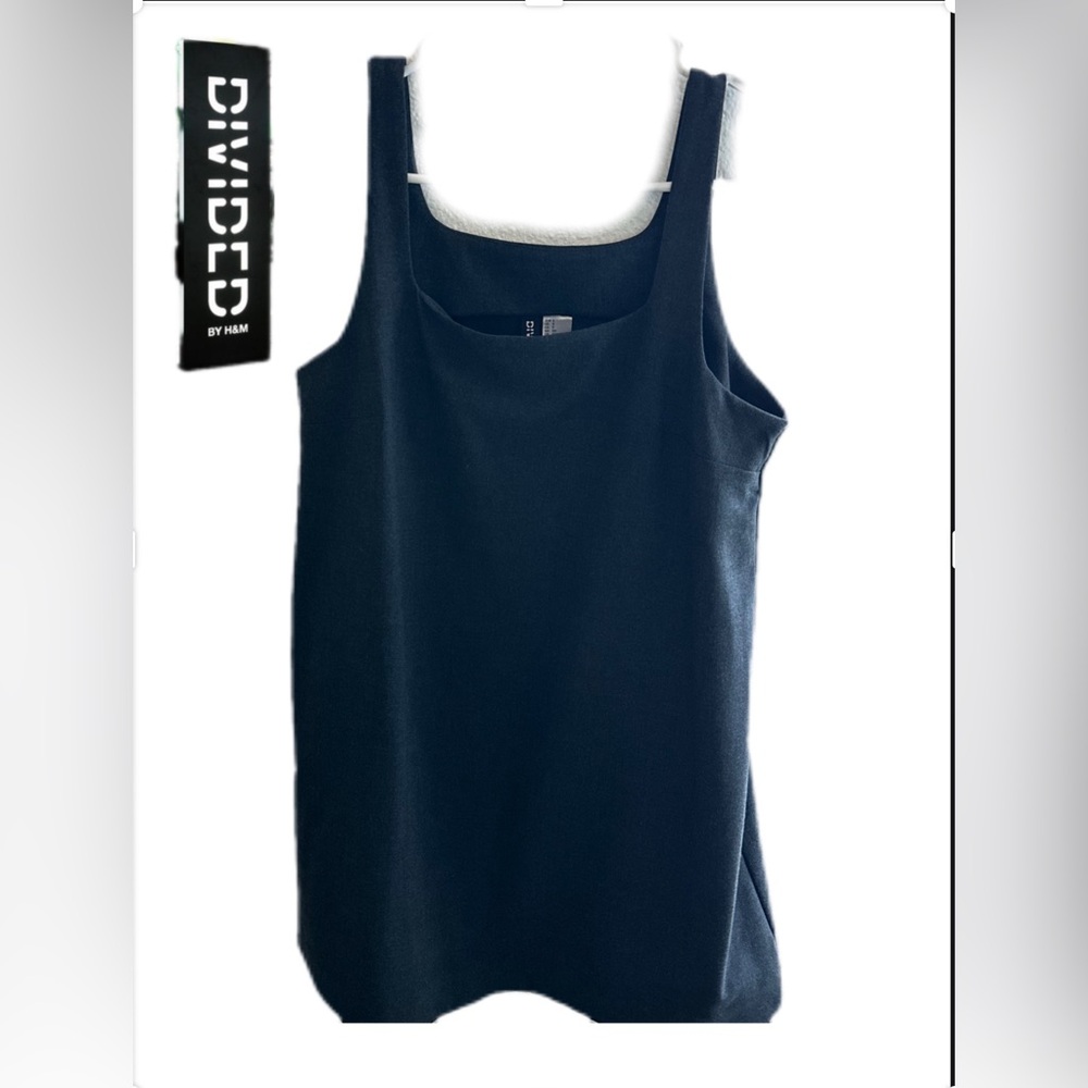 Divided Gray Sheath Mini Dress Sleeveless Scoop Neck